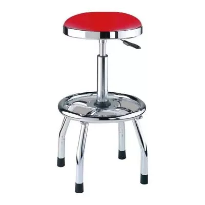 Chrome Bar Garage Mechanic Swivel Seat Red Stool Workshop High Chair - GStoolR • $157