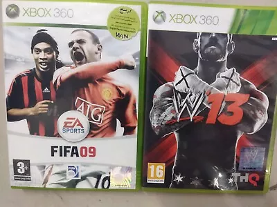 2 Game Bundle FIFA 09 & WWE W13 Xbox 360 PEGI 3+ Football  Soccer Wrestling • £5.99