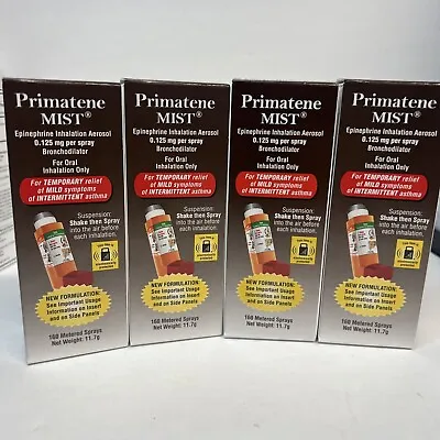 4 Primatene Mist Epinephrine Inhalation Aerosol Bronchodilator 160 Sprays 5/25 • $110