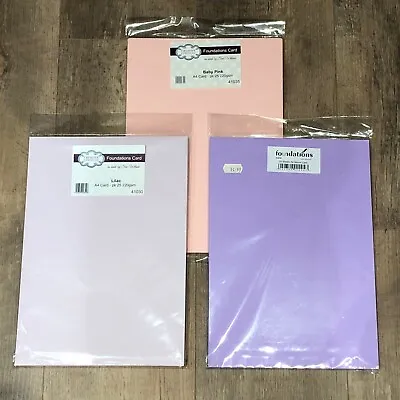 Card Making Crafting Scrap Book  A4 Card Packs 220 GSM Baby Pink Lilac & Mauve • £3.95