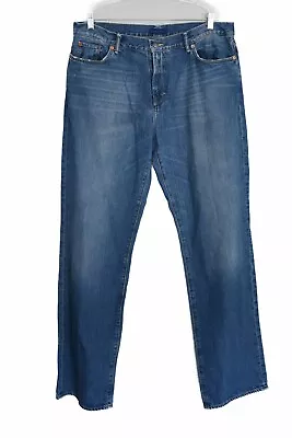 Martin Osa Mens Blue Denim Jeans Cotton Solid 5 Pockets Straight Size 38x34 • $24.61