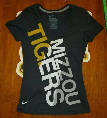 Nike Missouri Tigers Women's T-shirt Dark Gray MU Size Large Slim Fit • $6.99