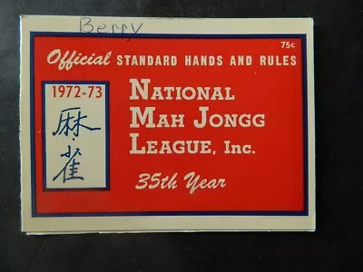 1972-73 National Mah Jongg League Rules  Game Card • $14.95