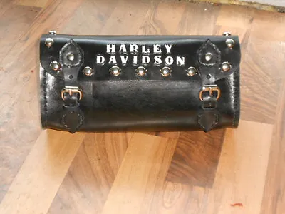 Harley Davidson Leather Motorcycle Tool Bag / Fork Bag Luggage Handtooled • $60