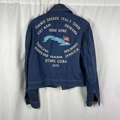 Vintage Denim Tour Souvenir Jacket 1976 GTMO Cuba Guantamano Bay • $450