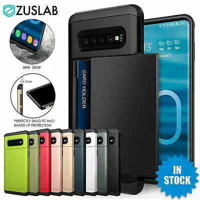 For Galaxy S10 S10e S9 S8 Plus Note9 Case Slide Armor Wallet Card Slots Holder  • $7.95