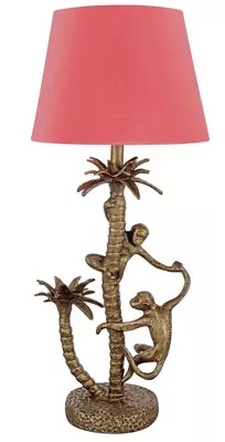 Matthew Williamson Resin Monkeys On Palm Tree Gold Table Lamp Only Damaged Leave • £17