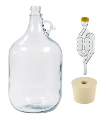 North Mountain Supply 5 Liter (1.32 Gallon) Italian Glass Jug With Handle Ru... • $43.96