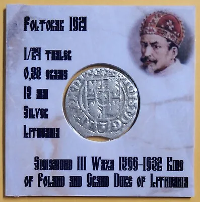 💰 1621  Poltorak Poland - Sigismund III Vase - Silver Coin #179 • $12.99