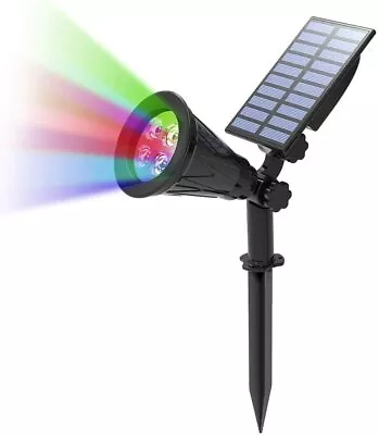 T-SUN LED Solar Spot Lights Color-Changing Waterproof Outdoor Security Garden • £14.99