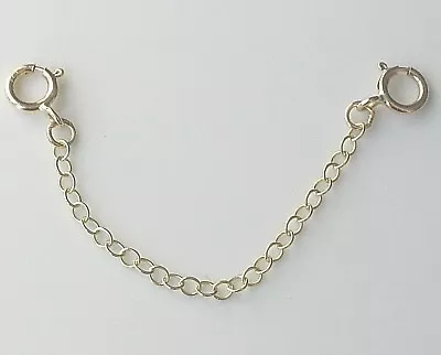 £16.95 • Buy 9ct Gold Extender Safety Chain 2 X Bolt Rings MULTI LENGTHS AVAILABLE