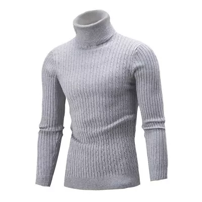 Warm Men's Turtleneck Sweater Long Sleeve Knitwear M-2xl Autumu High Neck • $22.88