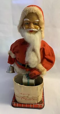 Vintage Santa Claus Wind-Up Tin Toy In Working Condition • $30