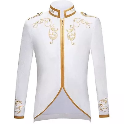 Medieval Jacket Fancy Dress Embroidery Tops Coat Cosplay Retro Costume Red S • $55.45