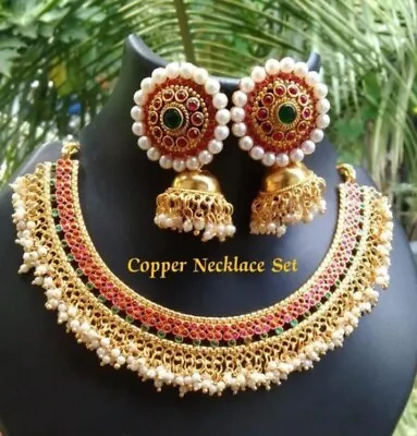 $24.50 • Buy Indian Bollywood Gold Plated  Kundan Choker Necklace Wedding Bridal Jewelry Set