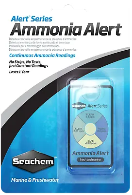 Seachem Ammonia Alert Stick On Aquarium Monitor Test Kit NH4 Fish Tank • £11.05