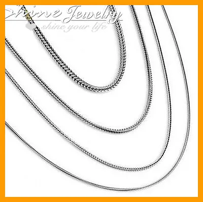 925 Sterling Silver Filled Snake Chain Necklace Mens Women 16-24inch 1mm 2mm 3mm • $6.74