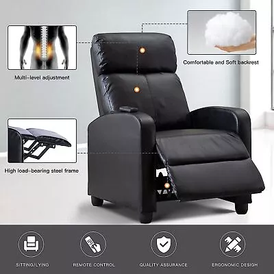 Massage Recliner Chair Single Sofa PU Leather Padded Seat W/ Therapy & Heating • $168.99