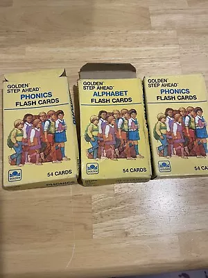 Vintage 1984 Golden Step Ahead Alphabet Flash Cards Alphabet And (2) Phonics • $10