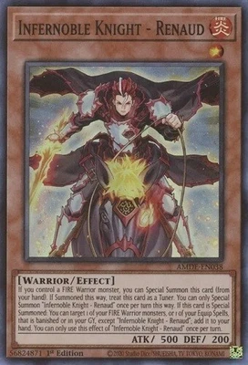 $5 • Buy Infernoble Knight - Renaud AMDE-EN038 Super Rare Yugioh Amazing Defenders
