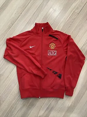 Nike Manchester United Football Soccer Full Zip Jacket AIG Training - Red Small • $45