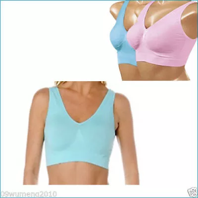 Blue 3 Set Sports Bra Seamless Ahh Leisure Bra Shapewear Comfortable Bra Set GA • $9.99