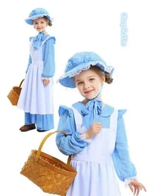 Z-L1-1 Girls Victorian Maid Retro Pilgrim Frontier Colonial Olden Days Costume • $33.95