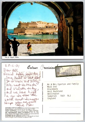 £1.29 • Buy C22533 Fort St Angelo Grand Harbour  Malta  Postcard 1991 Stamp
