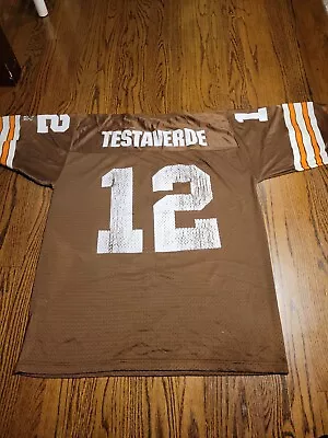 Starter VINNY TESTAVERDE #12 Cleveland Browns Jersey Mens 46 M NFL Vintage 1995 • $53.95