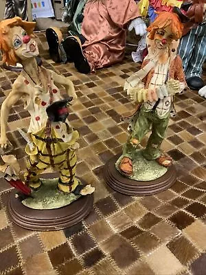 £7.50 • Buy Pair Of Hobo Clown Ceramic Figures Downpace Ltd Rare Collectable Vintage