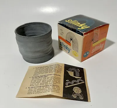 Vintage 60s James Industries Metal Slinky Walking Spring Toy Box Instructions • $4.99