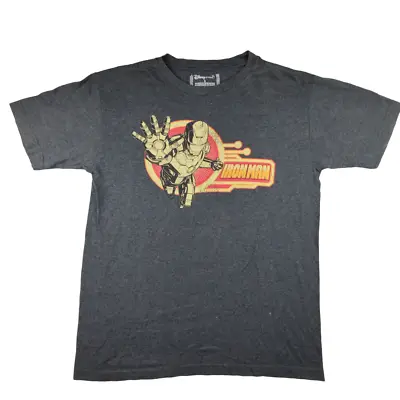 Disney Store Marvel Iron Man T Shirt Size S Grey Cotton Short Sleeve Tee • £11.69