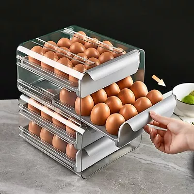 £9.95 • Buy 32 Grids Egg Holder Box Tray Storage Organizer Eggs Refrigerator Container Case