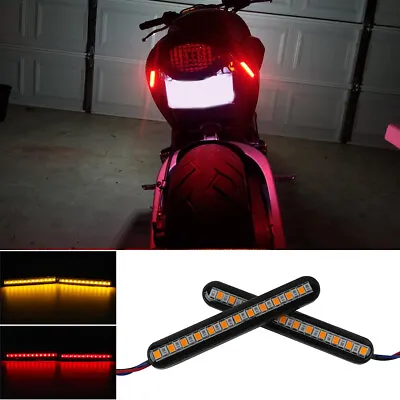 24 LED Motorcycle Light Tail Brake Turn Signal Lamp Bar For Criuser Cafe Racer • $10.01