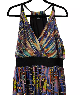 CITY CHIC Womens Multicolour Print Maxi Dress Colourful Sleeveless Size S 16 • $40