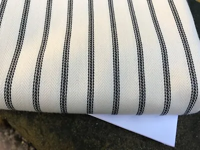 Soft Cotton Ticking Fabric Remnant 440 X 27 Cm. New. • £11.90