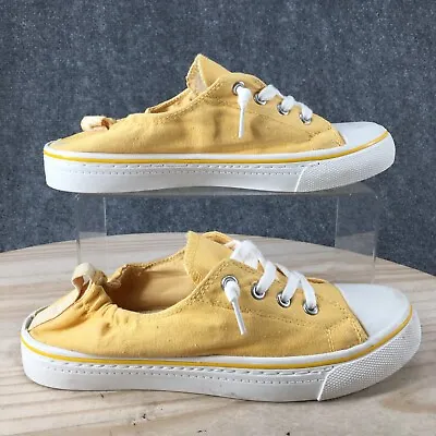 Maurices Shoes Womens 9 Low Top Lace Up Tennis Sneakers Comfort Yellow Canvas • $19.94