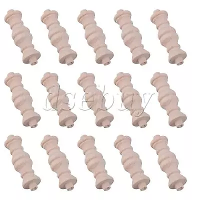 15Pieces Unfinished Wood Baluster Spindles For Home Furniture 2.36 X 0.71 Inch • $14.55