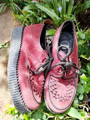 Underground Originals Creeper Maroon Suede Shoes Size 5 • £10