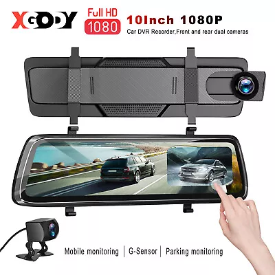 $62.99 • Buy 2560*1080P Dash Cam Front Rear 10  Car DVR Tail Reversing Mirror Recorder Camera