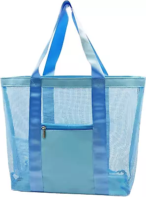 Mesh Beach Bag Beach Tote Bag Lightweight Waterproof Sandproof Beach Toy Bag  • $24.45