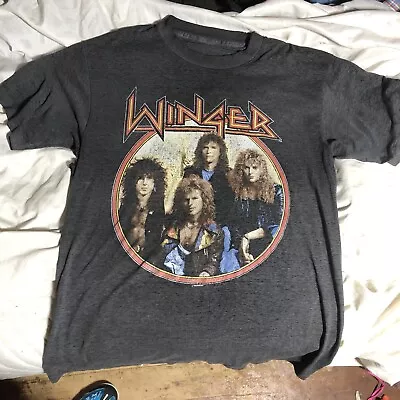 Vintage 1989 Winger Tour Concert Shirt Size Large Single Stitch Hair Band • $68