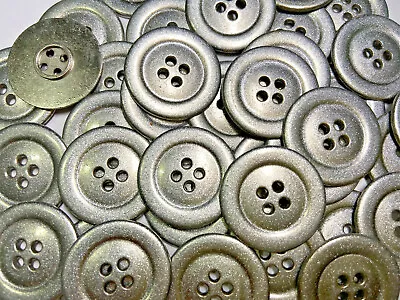 Italian Silver Metallic Sparkle Finish Metal Button 11mm 15mm 25mm 4hole • $7.99