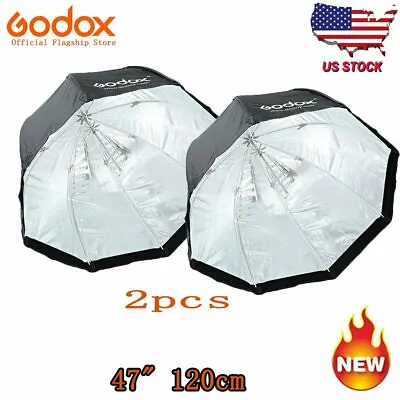 2pcs Godox 120cm 47  Umbrella Softbox Octagon For Studio Strobe Camera Flash US • $74.39