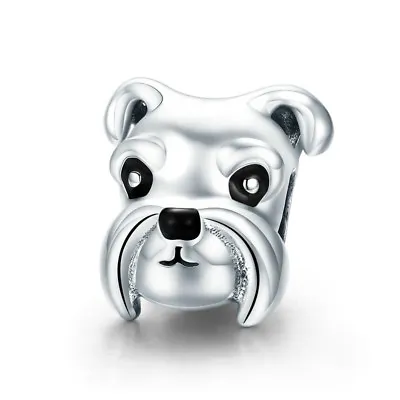 Schnauzer Genuine 925 Sterling Silver Charm Pet Dog European Bead Fits Bracelet • $1.99