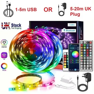 1-20M LED Strip 5050 RGB Lights Colour Changing Tape Cabinet Kitchen Lighting UK • £7.47