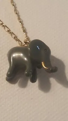 J.Crew Grey Elephant Charm Pendant  Goldtone Necklace  • $14.99