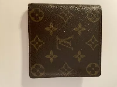 Louis Vuitton Mens Brown Monogram Leather Compact Bifold Wallet • $105