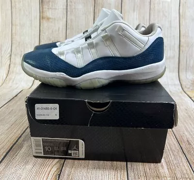 Mens Nike Air Jordan Retro 11 Low Navy Snakeskin Shoes Size 10 CD6846-102 • $50