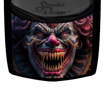 Fierce Scary Evil Clown Grin Car Truck Hood Wrap Decal Teeth Vinyl Graphic USA • $104.05